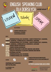 ENGLISH SPEAKING CLUB - plakat