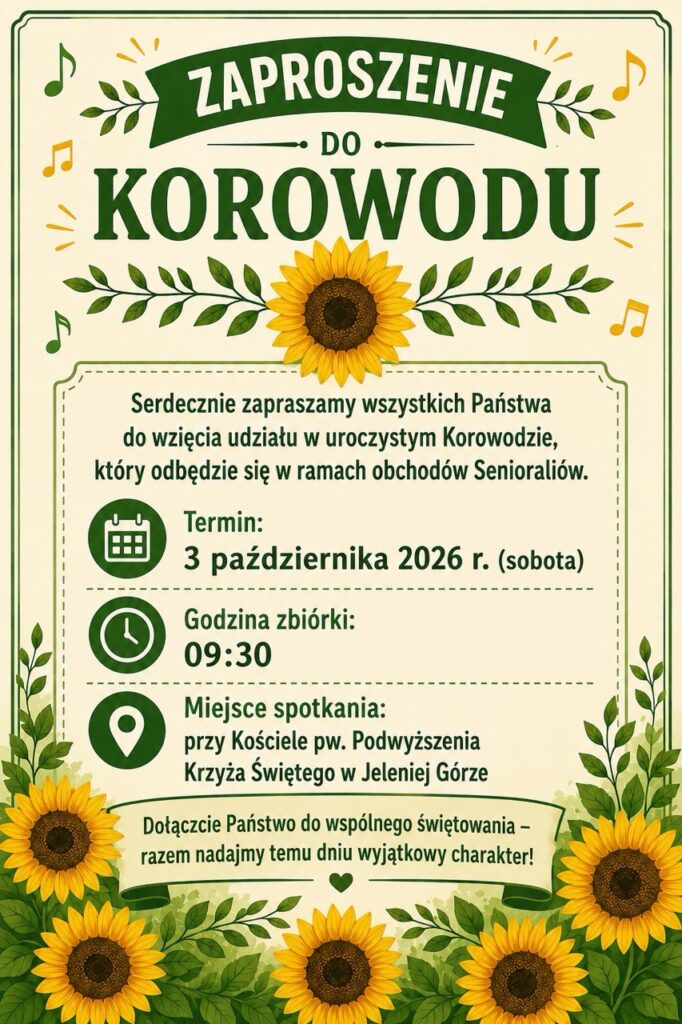 Plakat Senioralia 2026, które odbędą się w sobotę, 3 października 2026 r. w Jeleniej Górze